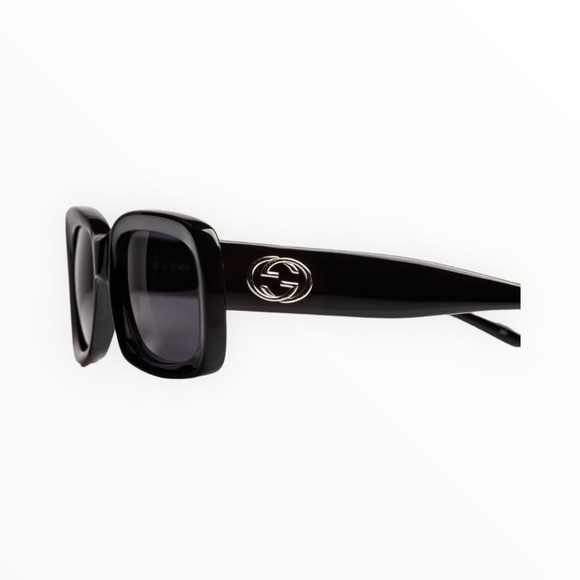 RARE ?AUTH GUCCI MOD VINTAGE 2407 S SUNGLASSES black rectangle Square Guccisima main image 4